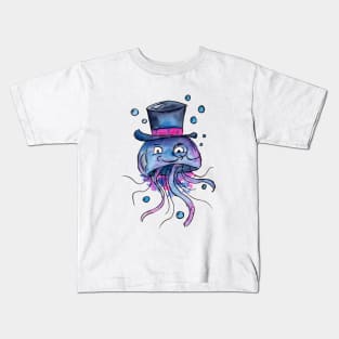 Purple Cartoon Jellyfish Kids T-Shirt